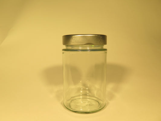 Dybt rundt glas 335 ml med 66 sølv