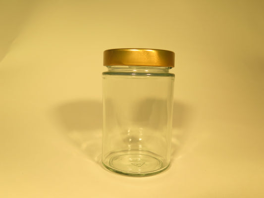 Dybt rundt glas 335 ml med 66 kobber låg