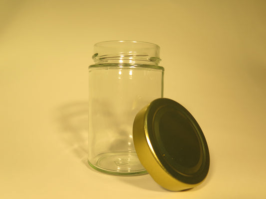 Dybt rundt glas 335 ml med 66 guld