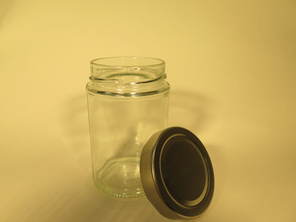 Dybt rundt glas 335 ml med 66 sølv