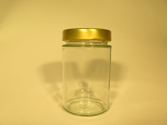 Dybt rundt glas 335 ml med 66 guld